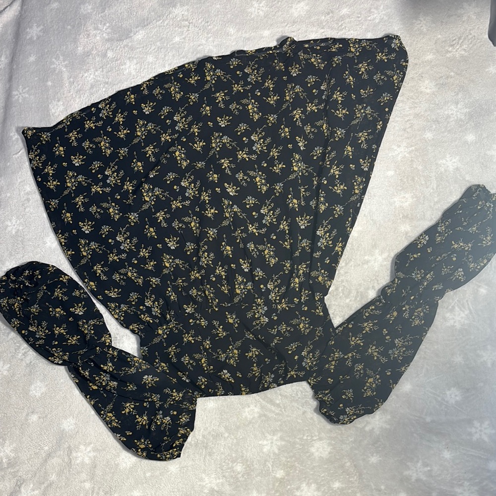 Floral Black and Gold Dress